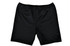 Black gym shorts for kids featuring an elastic waistband and no visible logos.
