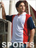 A unisex adult polo shirt featuring red, white, and navy blue colours, with a logo on the chest.