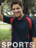 Unisex Adults Breezeway Sports Polo in navy blue and red, featuring a logo and displayed by a smiling model outdoors.