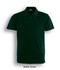 A bottle green polo shirt featuring a classic collar and three-button placket. It has a logo on the chest.