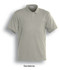 A sandstone polo shirt with a classic collar and short sleeves; features a logo on the chest.