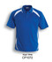 A royal blue polo shirt with white contrast detailing and a logo. Short sleeves and a classic collar design.