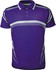 A vibrant purple polo shirt featuring white stripe details and a subtle logo. Designed for kids.