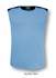 A sky blue tank top with navy contrast features and a logo on the fabric. It has a sleeveless design.