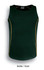 A bottle and gold singlet featuring a fitted design with contrasting gold piping along the sides. It has a brand logo.