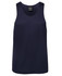 A navy blue singlet featuring a logo, designed for comfortable wear.