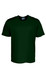 A dark green unisex plain micromesh tee shirt with short sleeves and a logo on the label.