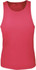 A pink ladies singlet with a brushed action back design, featuring a plain style and no visible logos.