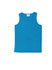 A bright blue unisex micromesh singlet with a round neckline and sleeveless design. It features a logo on the label.