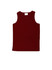 A burgundy kids' micromesh singlet featuring a simple tank design and a label at the neckline.