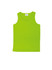 A bright green micromesh singlet with a sleeveless design, featuring a tag with branding.