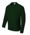 A unisex long sleeve tee shirt in dark green, featuring a crew neck design and a plain front.