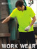 A bright yellow unisex polo shirt with black collar details, worn by a man next to a vehicle. The shirt features a logo.
