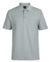 A light grey polo shirt with a pocket, featuring a collar and buttons, and includes a logo.