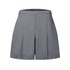 Grey culottes with a pleated design. Features an elastic waistband and no visible branding.