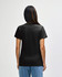 A black midweight t-shirt designed for ladies, featuring a simple back view. It has a logo on the lower back.
