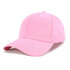 A pink kids' cap with a curved brim and a logo on the front.