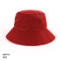 A red polycotton bucket hat featuring a wide brim and ventilation eyelets, with a small logo detail.