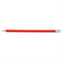 A grey-lead HB pencil with a bright red body and a sharpened point.