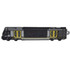 A 2D custom USB flash drive shaped like a train, featuring black, yellow, and grey details, with a logo.
