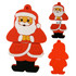 A red and white Santa Claus USB flash drive with a smiling face. It features a logo on the side.