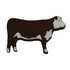 A brown and white custom USB flash drive shaped like a cow, featuring a simple design and a logo.