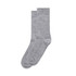 Two pairs of grey speckle socks, featuring a ribbed texture and a simple design. Suitable for casual wear.