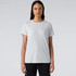 A grey T-shirt with a classic crew neck and short sleeves, featuring a subtle logo.