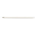 A grey-lead pencil made from recycled newspaper. The pencil features a smooth white exterior and a sharpened tip.