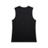 A black sleeveless tank top with a smooth finish and no visible design elements, featuring a logo on the label.
