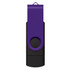 A purple and black Helix 16GB dual flash drive featuring a swivel design and a loop for attachment.
