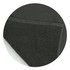 A dark green waffle towel with a textured surface and a smooth border, featuring a branding logo.