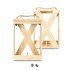 A wooden wine crate with a natural finish, featuring an X-shaped design and a rope handle for easy carrying.