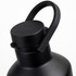 A drink bottle featuring a sleek black design with a carry handle and a screw-top lid.