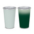 A drink cup set featuring two colours: a light green and a dark green, with a gradual colour change effect.