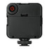 A portable video light in black with a power button and adjustable mount for laptops and tablets.