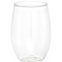 A clear, stemless wine cup made of glass, featuring a smooth and modern design.