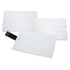 A set of three white Superslim Credit Card USB flash drives, each with a black connector.