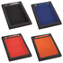A gift set featuring a black, blue, red, and orange journal, each with a matching pen, presented in a box.