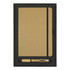 A gift set featuring a beige bound journal and a bamboo pen, presented in a sleek black box.