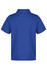 A blue polo shirt with a collar and short sleeves. The back features a logo or branding.