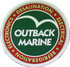 A round custom PVC coaster in green and white featuring a logo with red and white text around the edge.