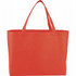 An orange non-woven shopper tote bag with two handles, featuring a simple design and a logo.