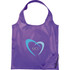 A purple foldaway shopper tote bag featuring a logo on the front. The bag is lightweight and can be compactly stored.