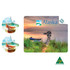 A mouse mat and two coasters featuring a scenic lakeside image in vibrant colours, with branding displayed.