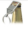 A drink bottle opener keyring in silver, featuring a triangular design and a smooth ball attachment.