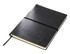 A black Tango A5 notebook with a subtle embossed design and an elastic closure.