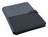 A black and charcoal portfolio with a smooth cover and textured finish, featuring a closure flap.