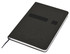A dark grey A5 notebook with a textured cover and an elastic band closure. It has a bookmark ribbon.