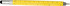 A yellow stylus pen featuring a measuring scale along its length and a metallic tip. It has a logo.